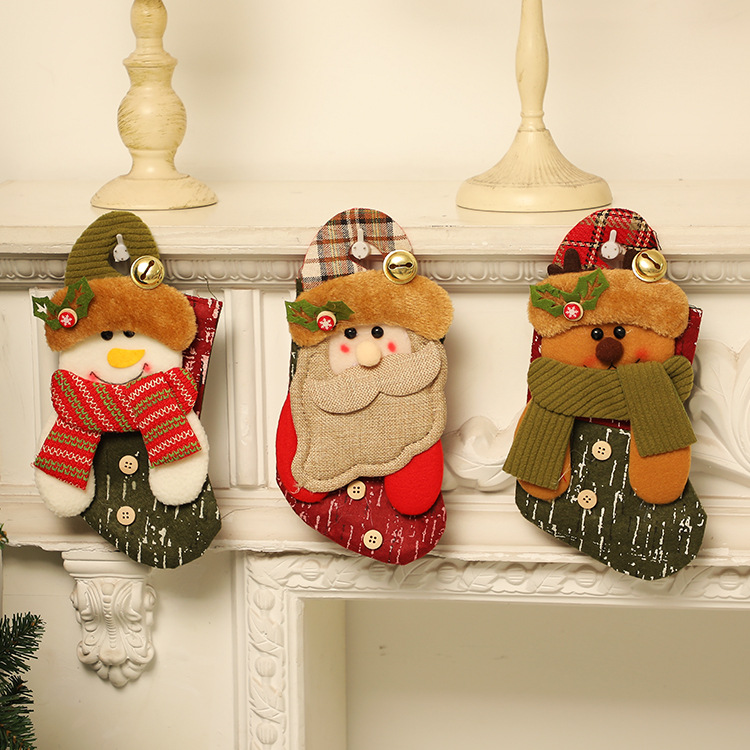 Christmas Gift Socks Adult Christmas Children Candy Socks Christmas Tree Hanging Decoration Scene Dress up Home Party Decoration