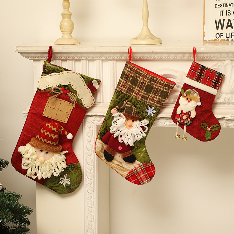 Christmas Gift Socks Adult Christmas Children Candy Socks Christmas Tree Hanging Decoration Scene Dress up Home Party Decoration