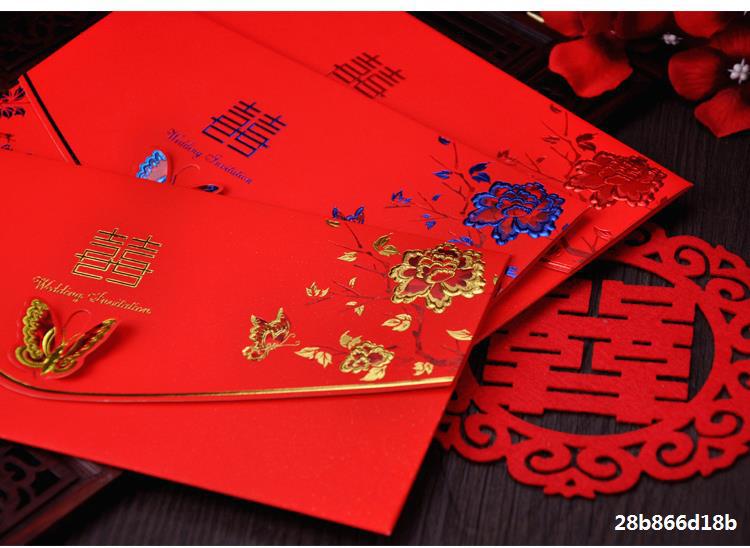 Wedding invitation card 2020 personalized creative wedding invitation card Chinese style hot gold customized European style web celebrity Chinese style