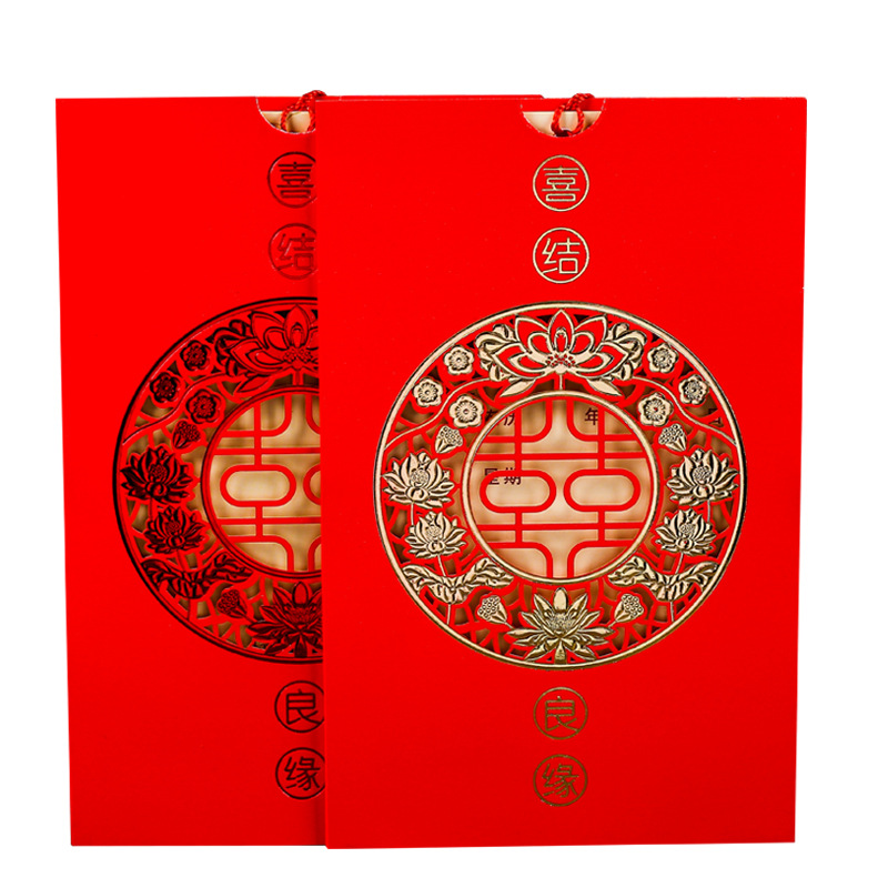 Wedding invitation wedding invitation invitation invitation invitation card creative Chinese style customized high-grade European invitation card web celebrity printing