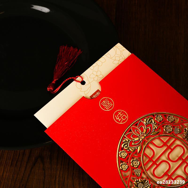 Wedding invitation wedding invitation invitation invitation invitation card creative Chinese style customized high-grade European invitation card web celebrity printing
