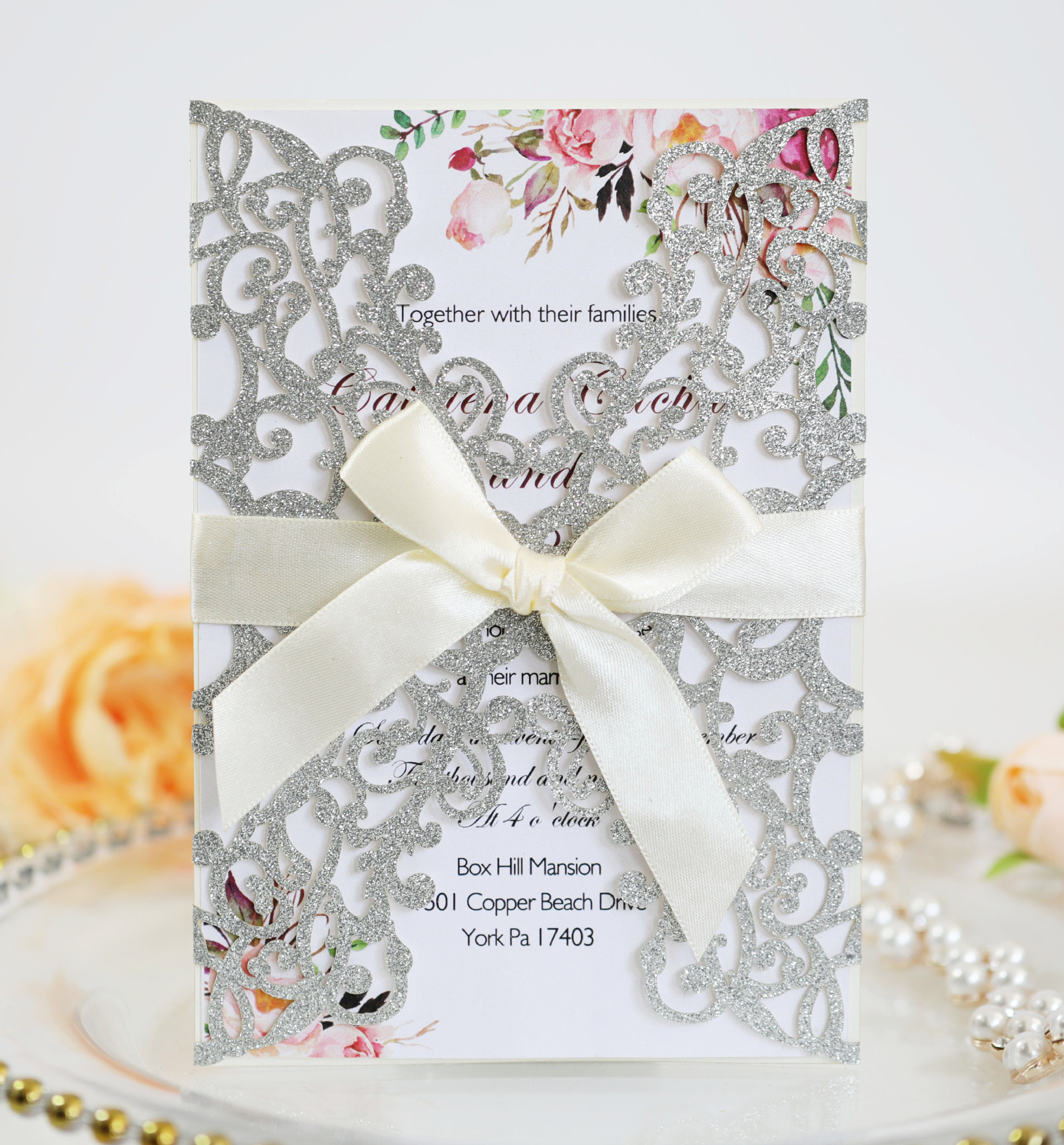 Glitter Paper Dusting Powder Sapphire Blue Thanksgiving Invitation Greeting Card Laser Hollow Invitation Card Glitter Paper Dusting Powder Sapphire Blue Thanksgiving Invitation Greeting Card Laser Hollow Invitation Card