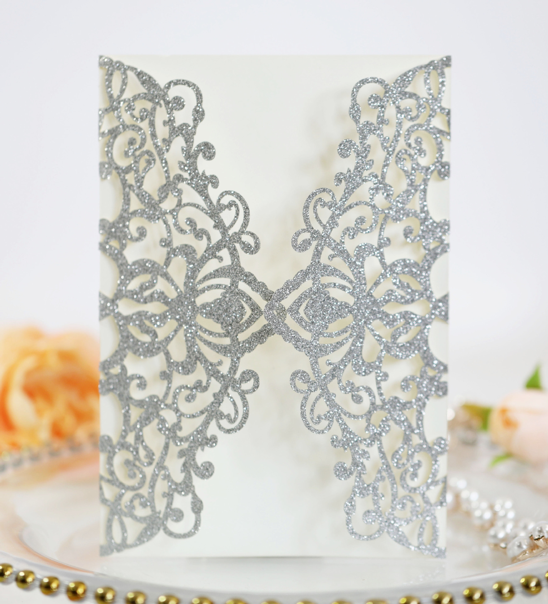 Glitter Paper Dusting Powder Sapphire Blue Thanksgiving Invitation Greeting Card Laser Hollow Invitation Card Glitter Paper Dusting Powder Sapphire Blue Thanksgiving Invitation Greeting Card Laser Hollow Invitation Card