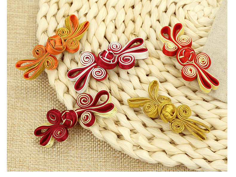 Chinese Frog Button Closure Women's Chinese Rabbit Ear Handmade Cheongsam Top Ethnic Style Wedding Invitation Tang Suit Button Retro Color Accessories Chinese Frog Button Closure Women's Chinese Rabbit Ear Handmade Cheongsam Top Ethnic Style Wedding Invitation Tang Suit Button Retro Color Accessories