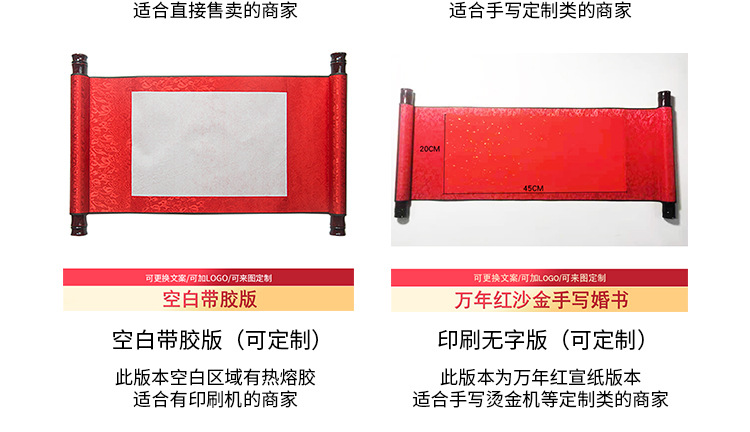 Order Marriage Certificate Marriage Certificate Scroll Wedding Oath Guarantee Letter Wannianhong Chinese Style Handwritten Creative Republic of China Invitation Card