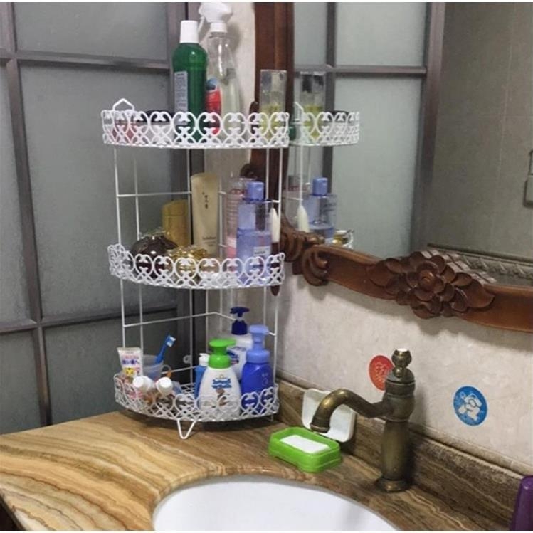 Tieyi bathroom corner rack 3 floor bathroom shelf Wall Hanging Desk Triangle Cosmetics Storage rack