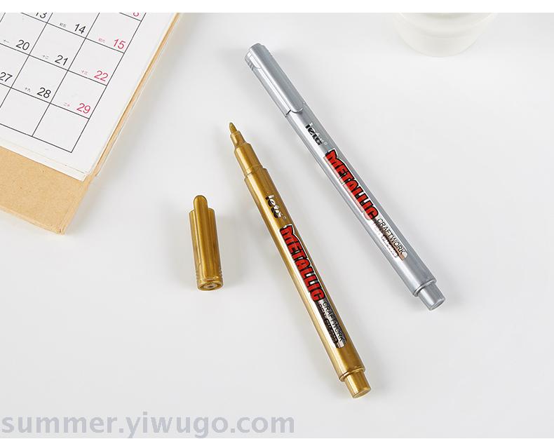Metal-colored craft pen gold silver paint pen paint pen signature pen invitation card wedding card signature pen