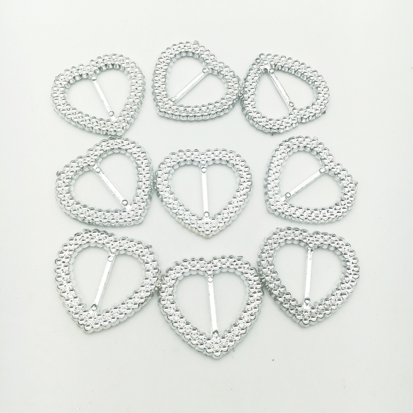 Plastic Peach Heart Three-Gear Japanese Character Decorative Buckle Wedding Stage Invitation Embellishment Buckle Handmade DIY Accessories