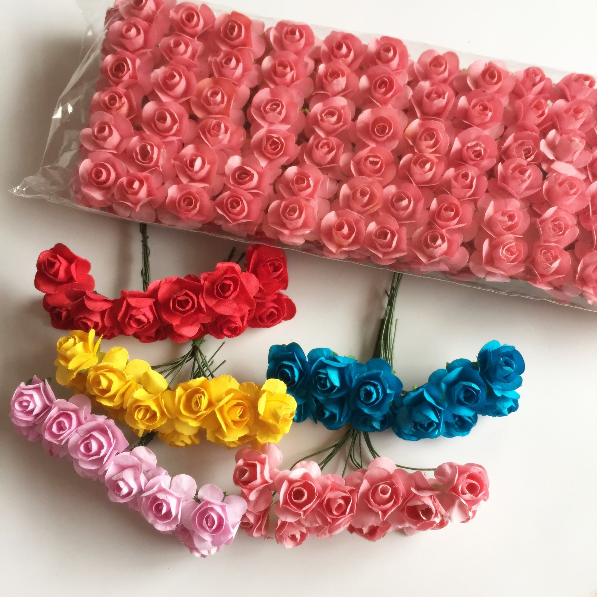 Packing Boxes Corsage Small Paper Rose Wedding Wedding Candies Box Wedding Invitation Bridal Wreath Paper Flower 144 Flowers/1 Pack