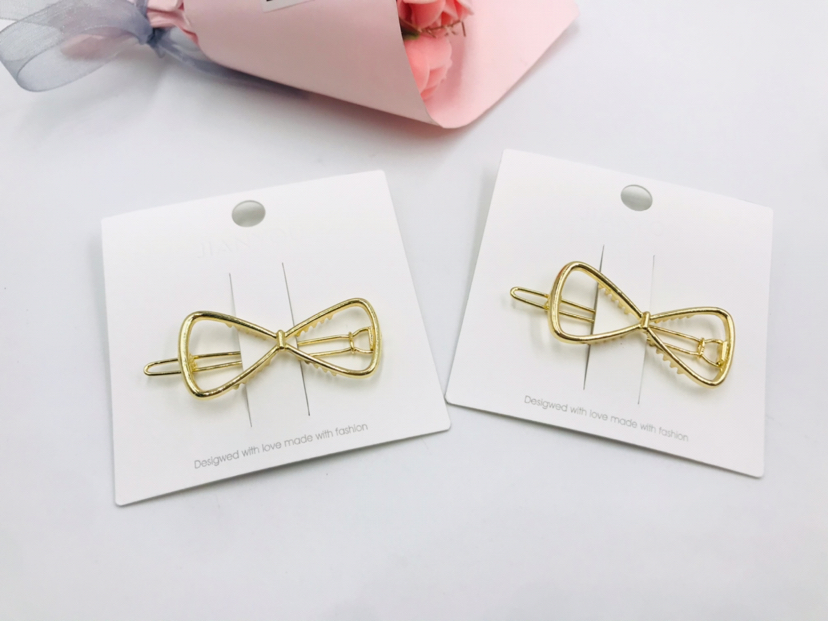Simple Hair Clip Clasp Bang Clip Top Clip Side Clip Metal Hollow Geometric Triangle Back Head Frog Buckle Headdress