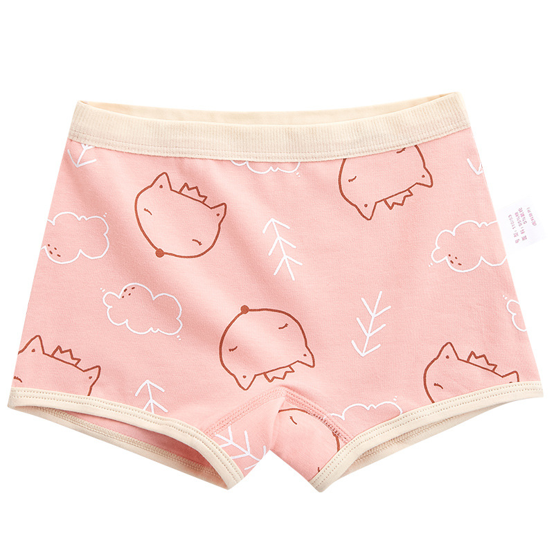 Children&#039;s Underwear Women&#039;s Pure Cotton Boxer Brief Class a Antibacterial Korean Style Cartoon Girl Triangle Children&#039;s Middle and Big Children&#039;s Boxers