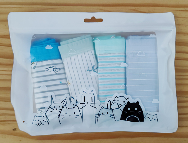 Children's Underwear Women's Pure Cotton Boxer Brief Class a Antibacterial Korean Style Cartoon Girl Triangle Children's Middle and Big Children's Boxers