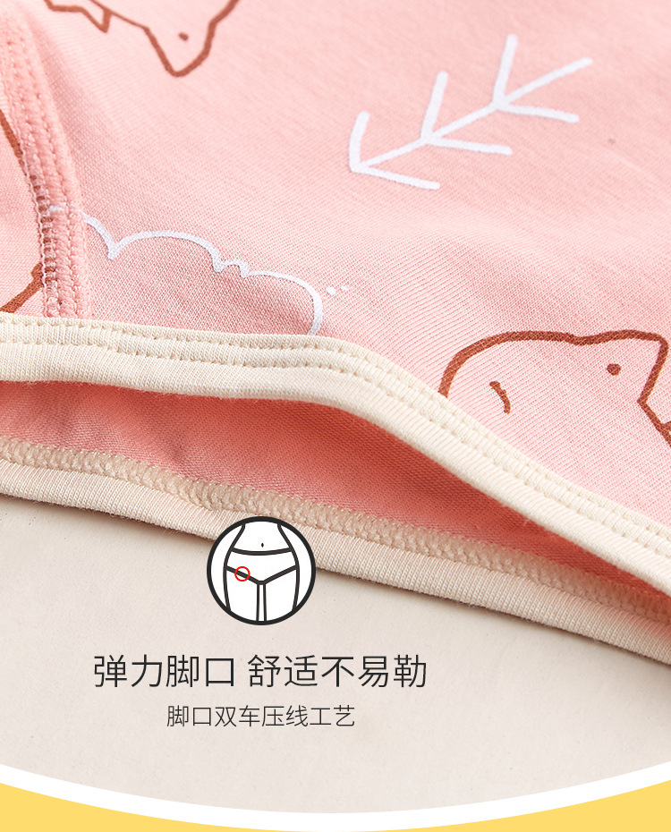 Children's Underwear Women's Pure Cotton Boxer Brief Class a Antibacterial Korean Style Cartoon Girl Triangle Children's Middle and Big Children's Boxers