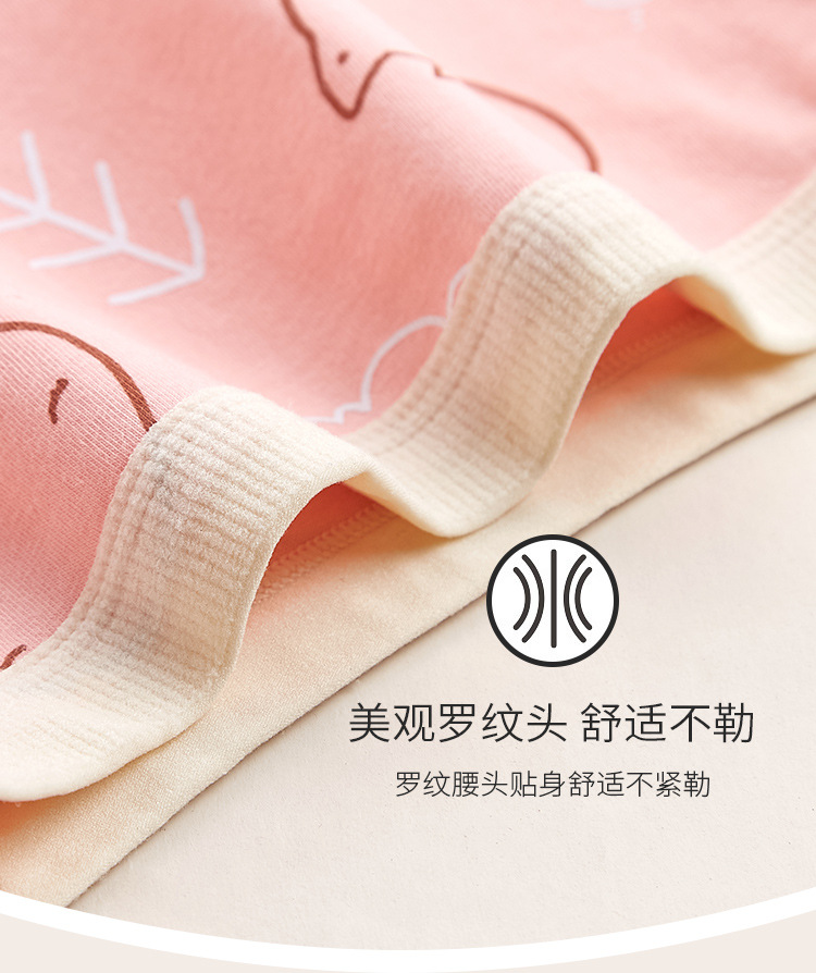 Children's Underwear Women's Pure Cotton Boxer Brief Class a Antibacterial Korean Style Cartoon Girl Triangle Children's Middle and Big Children's Boxers