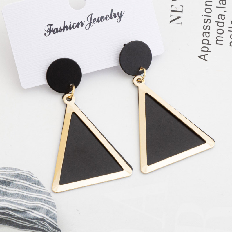 Cold Style Elegant Earrings Irregular Geometric Summer Women's Black Triangle Geometric Fashion Earrings Cold Style Elegant Earrings Irregular Geometric Summer Women's Black Triangle Geometric Fashion Earrings