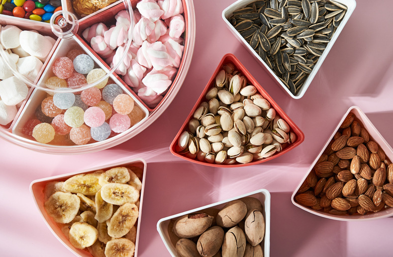 New Candy Box Creative Dried Fruit Tray Plastic Lazy Fruit Plate Wedding Wedding Candies Box Snack Melon Seeds Dried Fruit Box Wedding