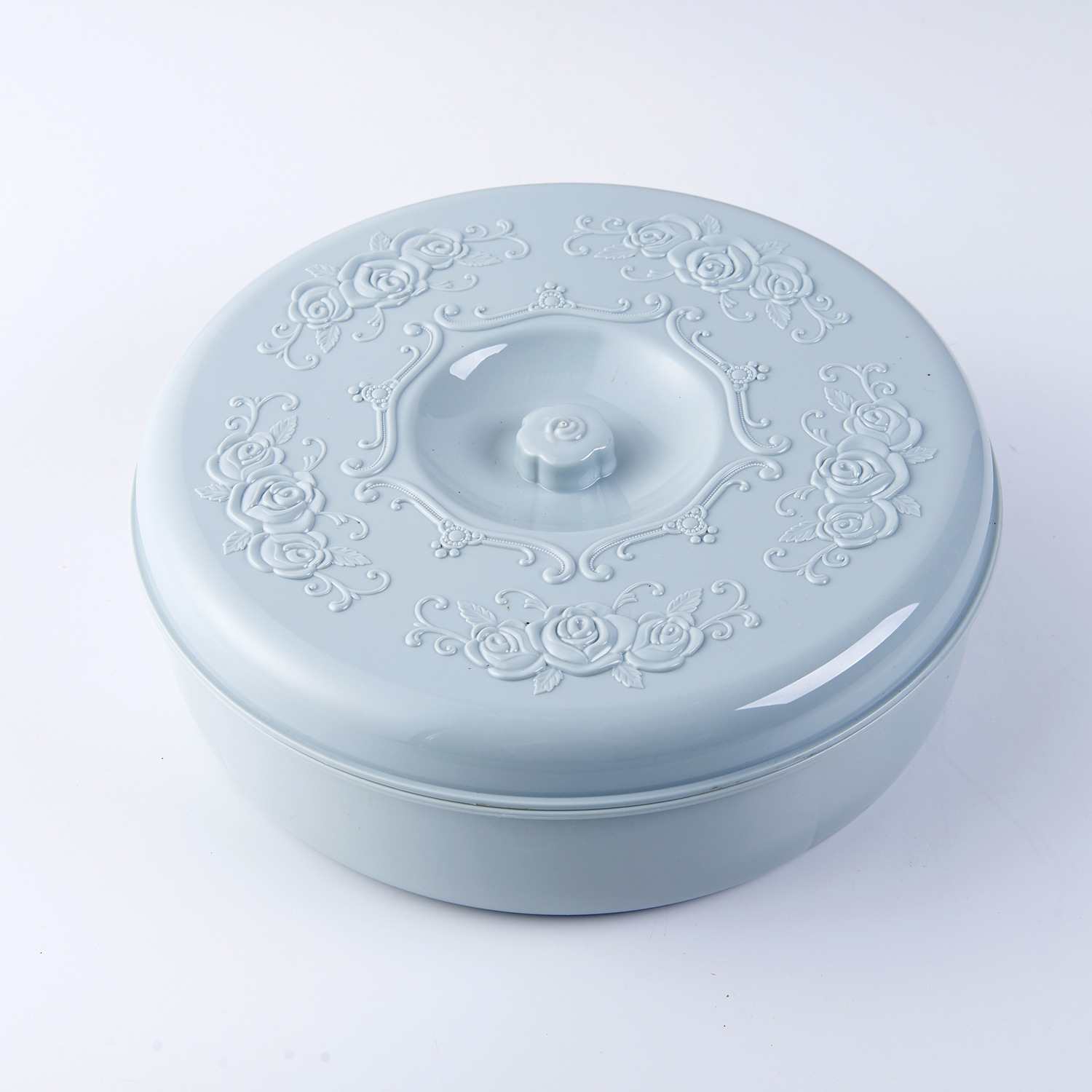 Wedding Gifts Household Grid round with Lid Candy Box Living Room Plastic Combination Dried Fruit and Melon Seeds Fruit Plate
