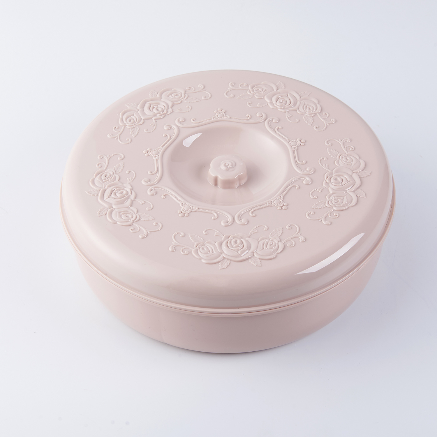 Wedding Gifts Household Grid round with Lid Candy Box Living Room Plastic Combination Dried Fruit and Melon Seeds Fruit Plate
