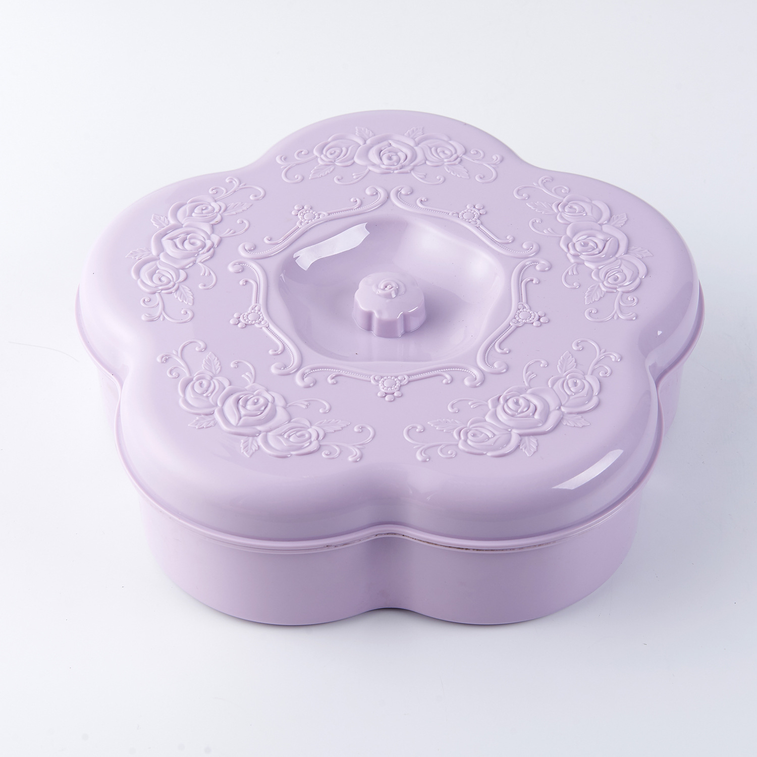 Wedding Gifts Household Grid round with Lid Candy Box Living Room Plastic Combination Dried Fruit and Melon Seeds Fruit Plate