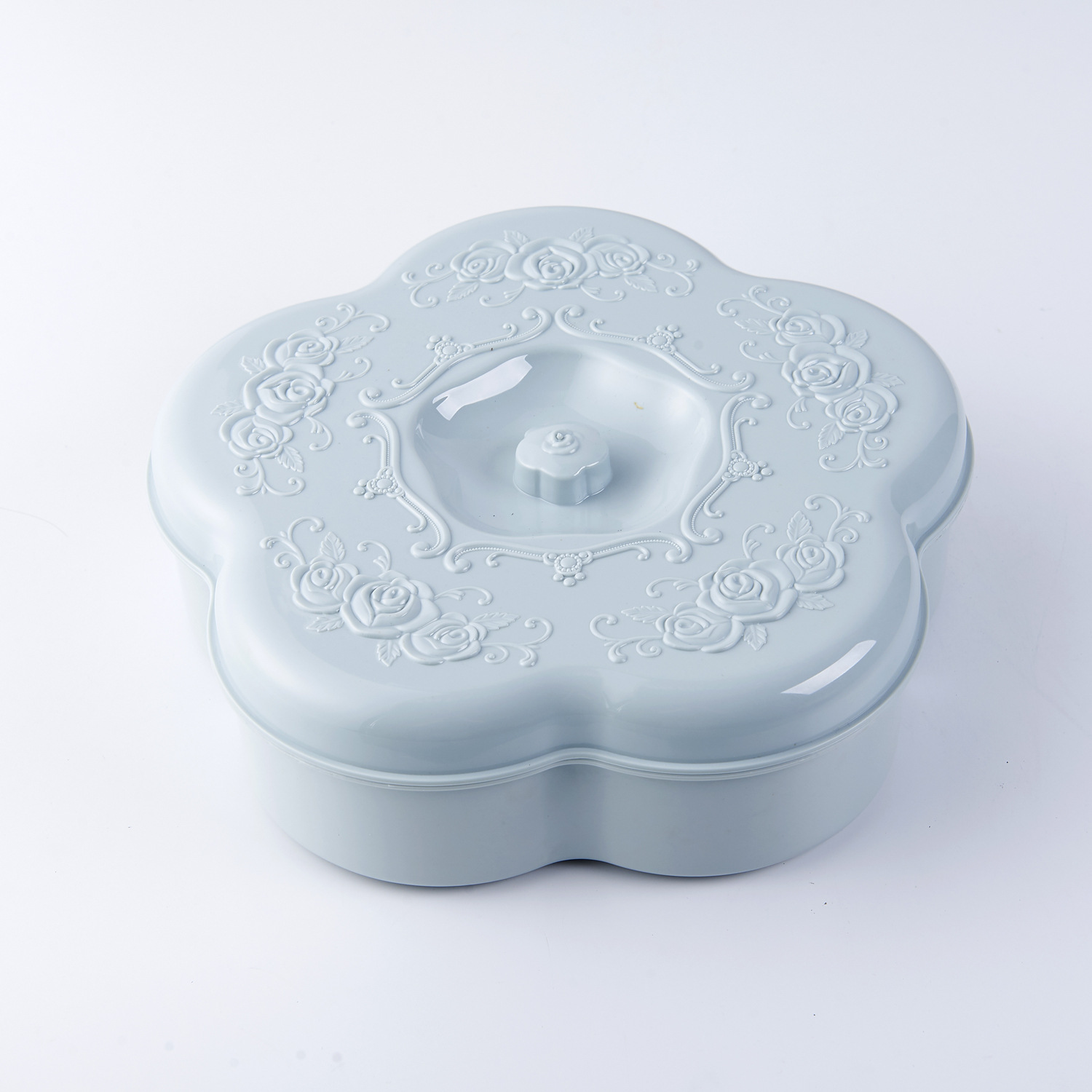 Wedding Gifts Household Grid round with Lid Candy Box Living Room Plastic Combination Dried Fruit and Melon Seeds Fruit Plate