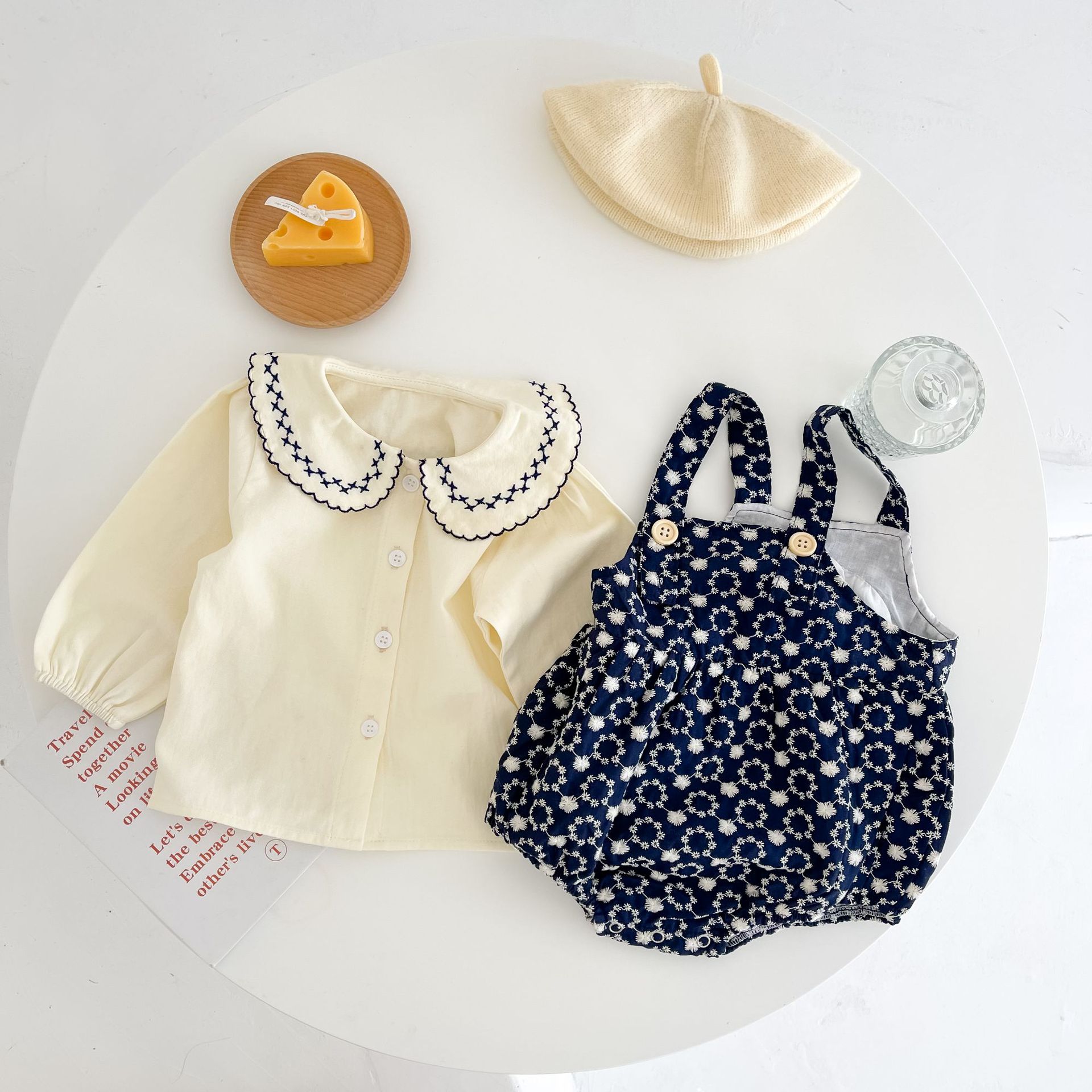 Baby Clothes Spring Korean Style Cotton Embroidery Suspender Romper Suit Baby Girl Triangle Jumpsuit
