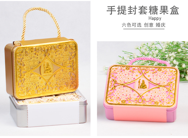 New Wedding Favors Candy Box Packaging Tinplate Wedding Candies Box Creative Hollow Envelope Candy Wholesale