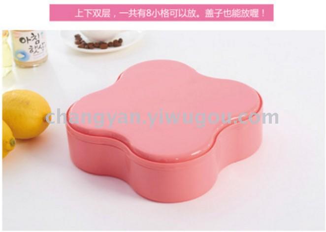 Square stacked double four - cell candy box sealed green new year dried fruit candy box wedding box from the grant