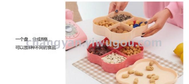 Square stacked double four - cell candy box sealed green new year dried fruit candy box wedding box from the grant