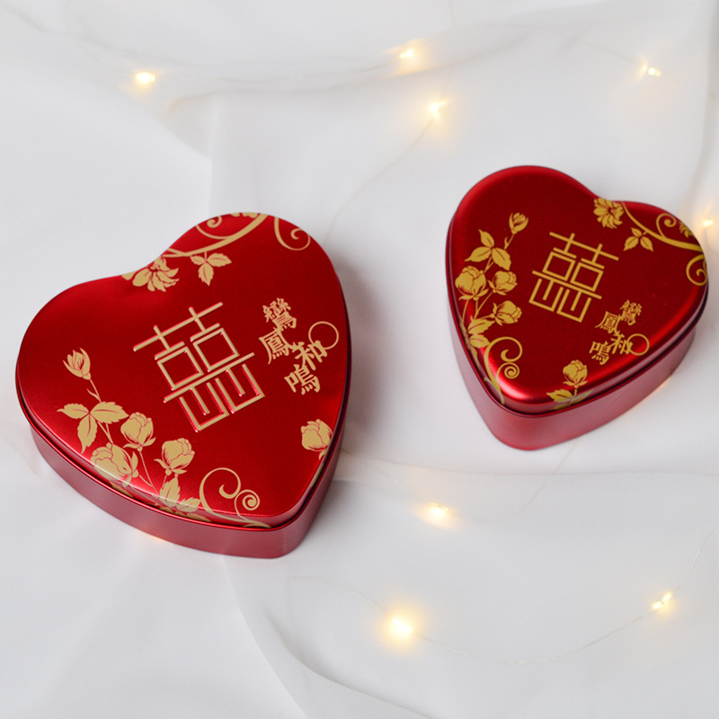 New Creative Printing Love Tinplate Box Xi Candy Box Feng Heming Wedding Favors Candy Box in Stock Wholesale