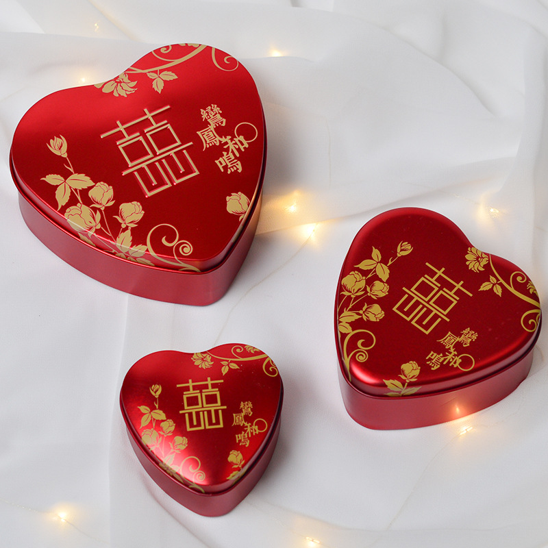 New Creative Printing Love Tinplate Box Xi Candy Box Feng Heming Wedding Favors Candy Box in Stock Wholesale