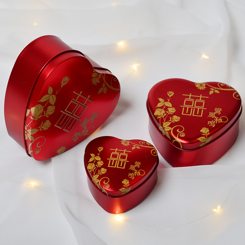 New Creative Printing Love Tinplate Box Xi Candy Box Feng Heming Wedding Favors Candy Box in Stock Wholesale