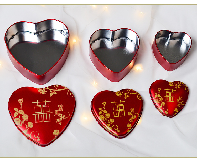 New Creative Printing Love Tinplate Box Xi Candy Box Feng Heming Wedding Favors Candy Box in Stock Wholesale
