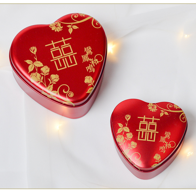 New Creative Printing Love Tinplate Box Xi Candy Box Feng Heming Wedding Favors Candy Box in Stock Wholesale