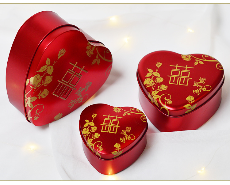 New Creative Printing Love Tinplate Box Xi Candy Box Feng Heming Wedding Favors Candy Box in Stock Wholesale