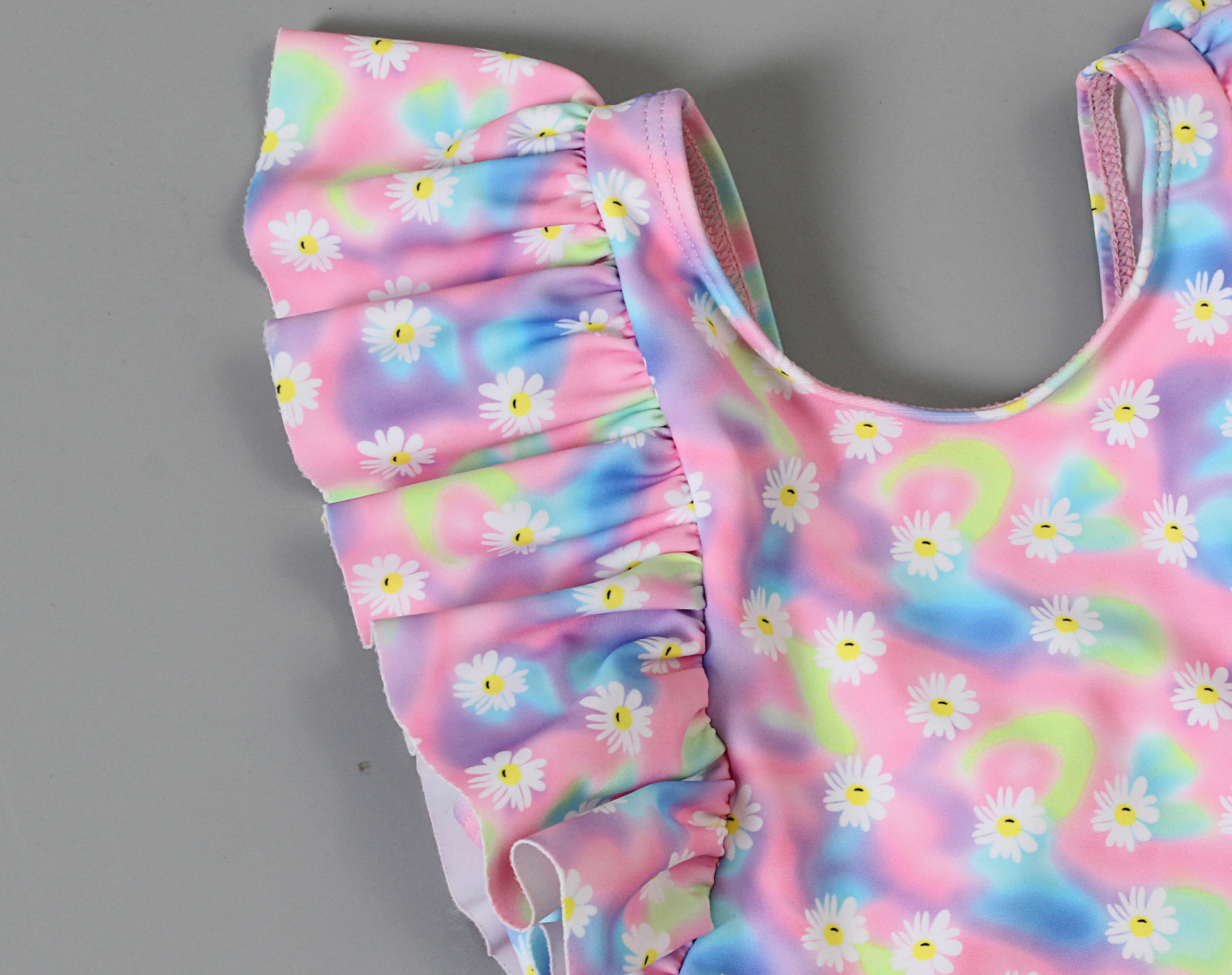 2020 new children's swimsuit tie-dye baby Daisy baby baby baby baby one-piece triangle swimming suit and hat