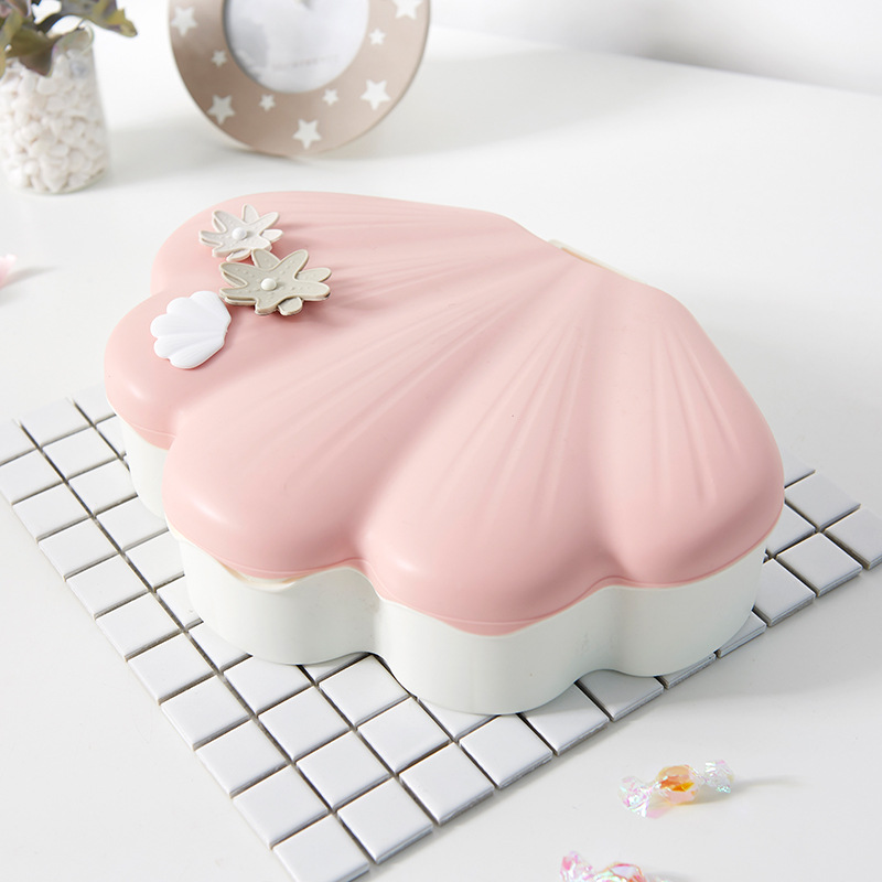 Shell Light Luxury Candy Box Compartment Snack Box Dried Fruit Tray Shell Melon Seeds Plate Handphone-Friendly Dried Fruit Box
