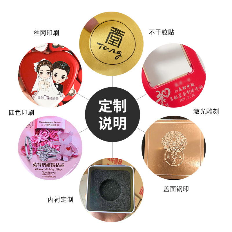 Wedding Supplies Return Gift Creative Tinplate Candy Box White Series Heart-Shaped Multiple Models Candy Box
