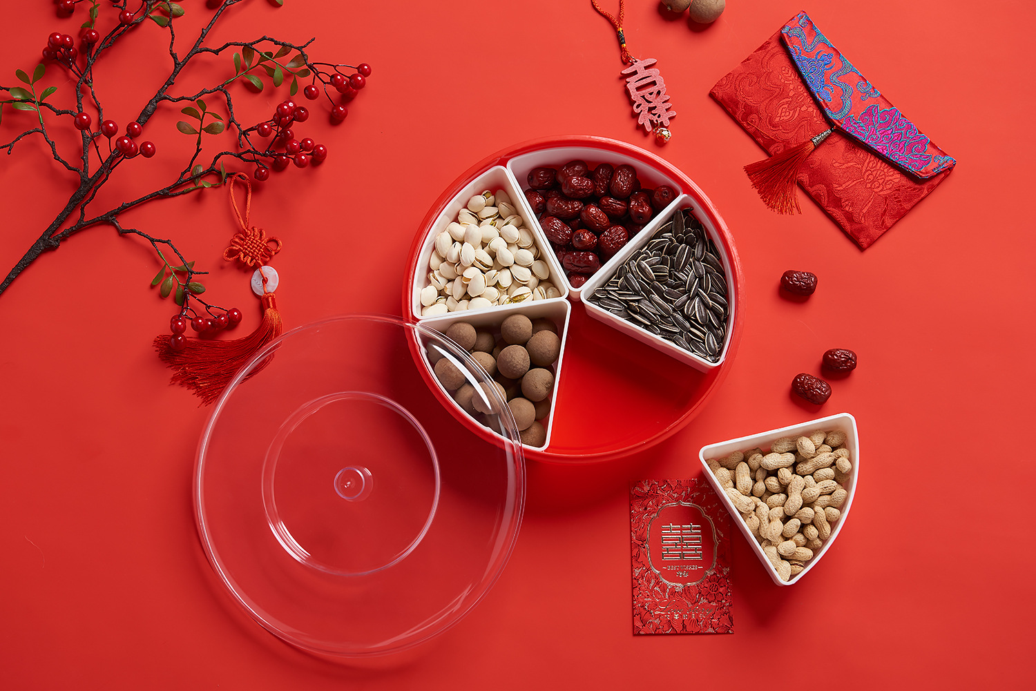 New Candy Box Creative Dried Fruit Tray Plastic Lazy Fruit Plate Wedding Wedding Candies Box Snack Melon Seeds Dried Fruit Box Wedding