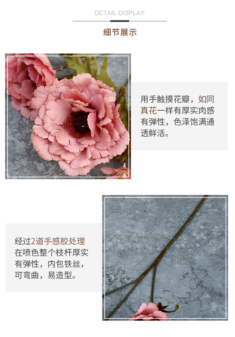 Factory Wholesale Three Lotus Crane Peony Wedding Flower Arrangement Wedding Fake Flower Hall Ceiling Home Hotel Decorative Silk Flower
