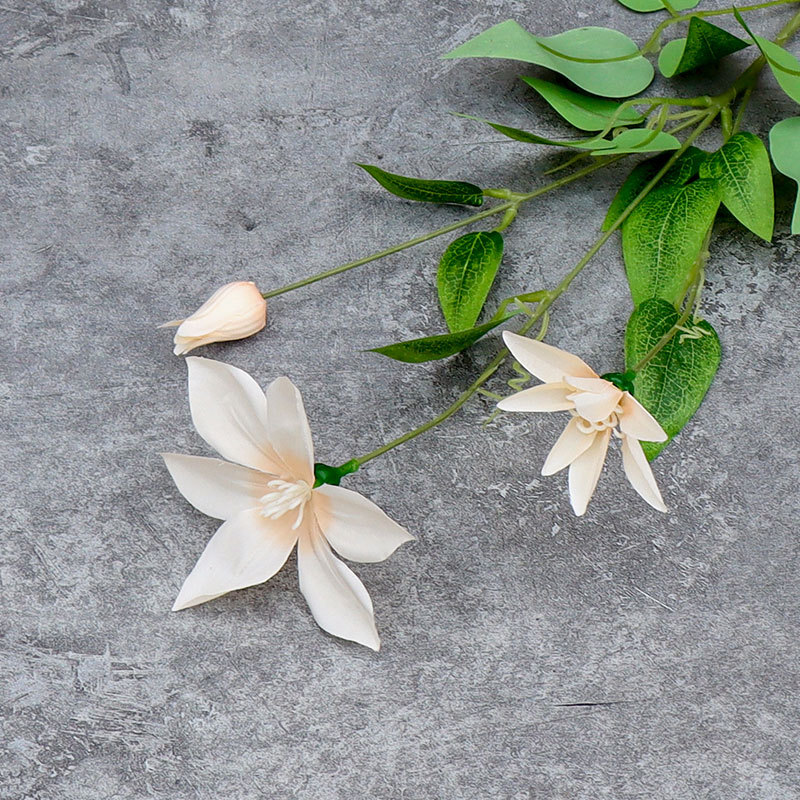 Factory Wholesale Simulation Clematis Wedding Flower Wedding Hall Ceiling Road Lead Decorative Flower Arrangement Fake Flower Ice Mountain Snow Lotus