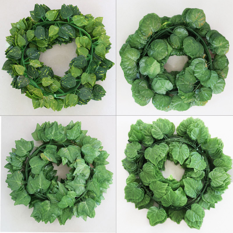 Grape Leaves Grape Vine Ceiling Decoration Green Leaf Vine Simulated Leaves Rattan Plant Flower Vine Simulation Rattan Leaf