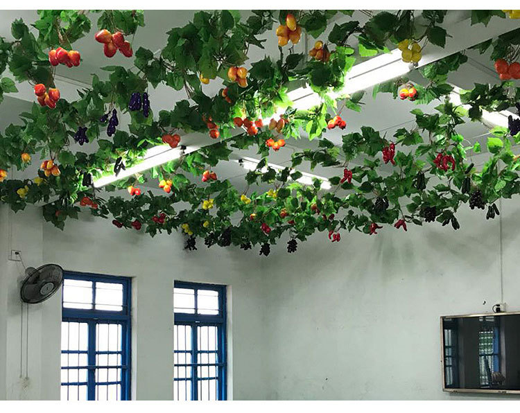 Grape Leaves Grape Vine Ceiling Decoration Green Leaf Vine Simulated Leaves Rattan Plant Flower Vine Simulation Rattan Leaf