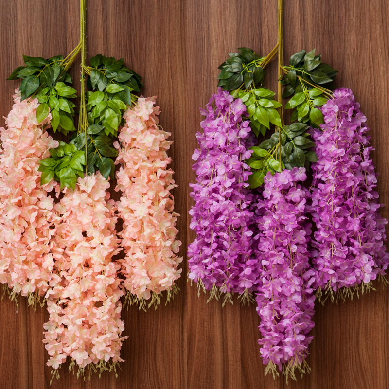 Artificial Wisteria Wisteria Branch Internet Celebrity Corridor Ceiling Wisteria Flower Artificial Flower Plant Wisteria Flower Fake Flower Wholesale