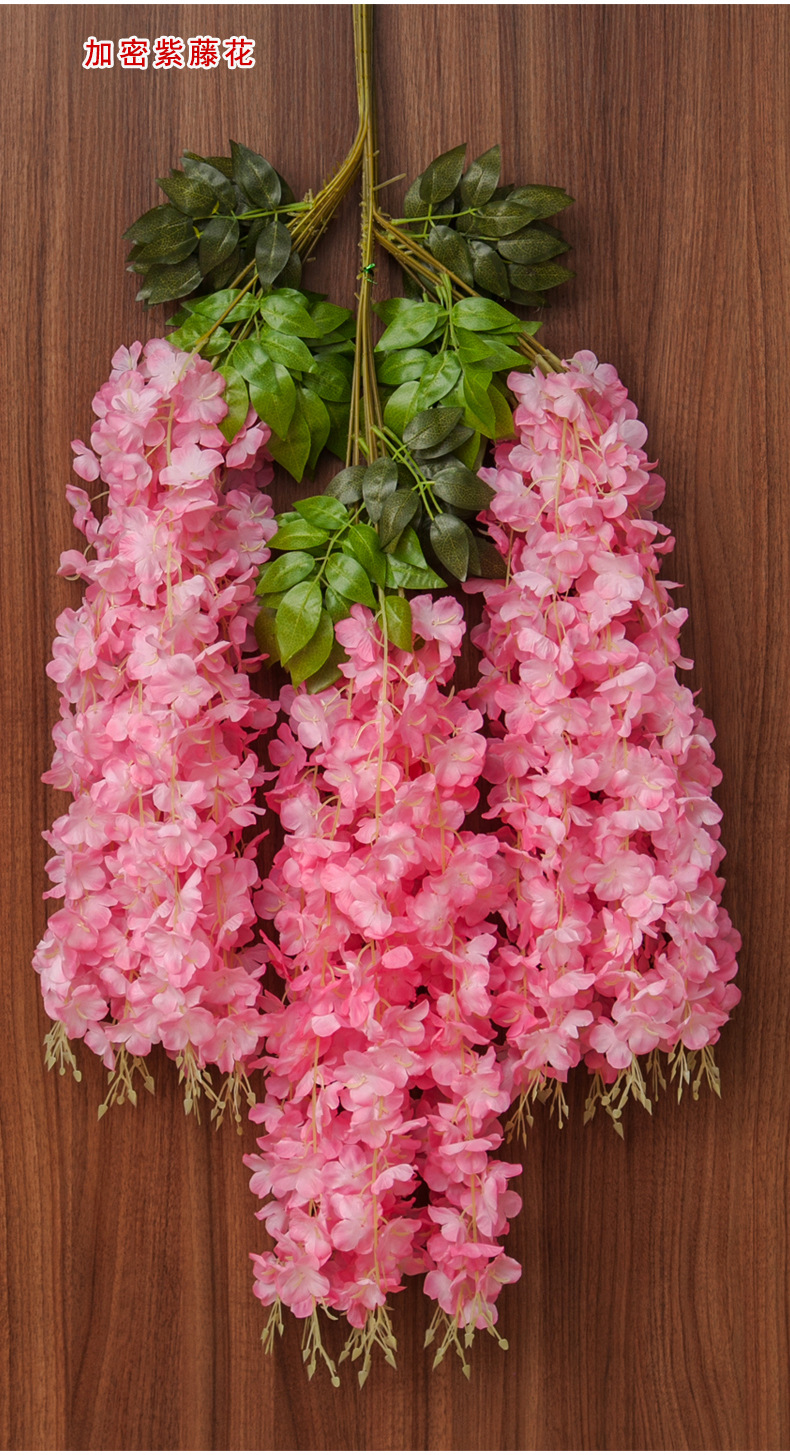 Artificial Wisteria Wisteria Branch Internet Celebrity Corridor Ceiling Wisteria Flower Artificial Flower Plant Wisteria Flower Fake Flower Wholesale