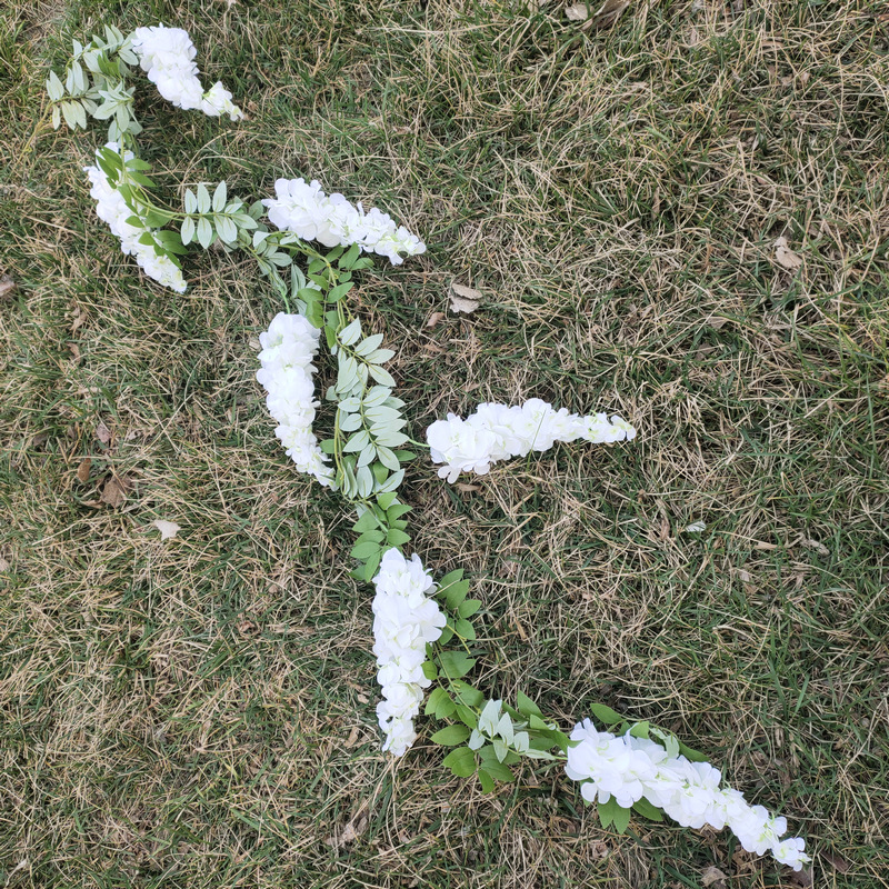Simulation Three-Fork Wisteria Flower Ceiling Wedding Decoration Flower Multi-Color Simulation Tofu Pudding Rattan Raw Silk Fake Flowers
