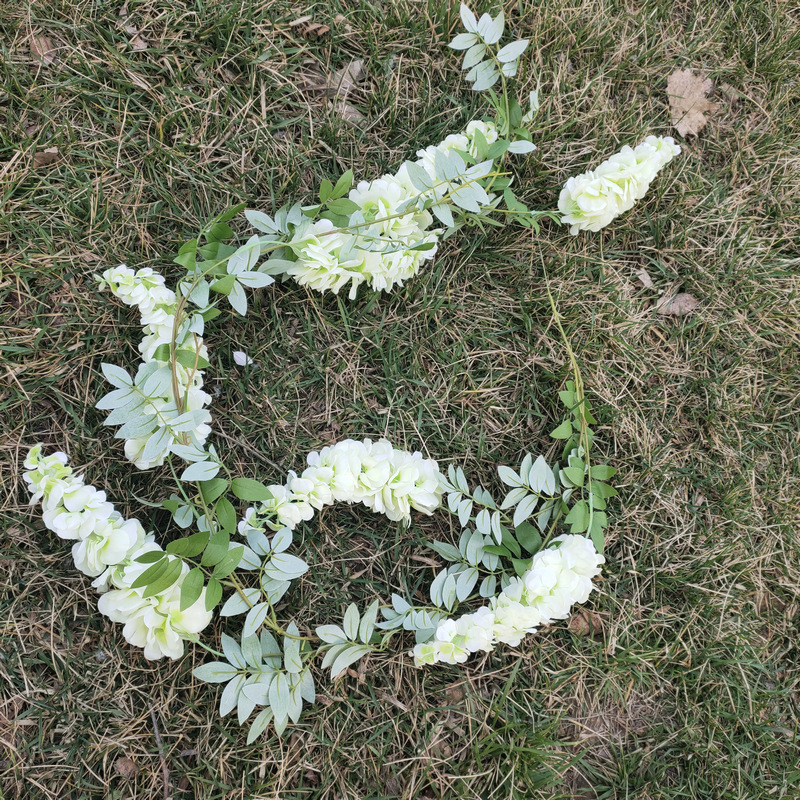 Simulation Three-Fork Wisteria Flower Ceiling Wedding Decoration Flower Multi-Color Simulation Tofu Pudding Rattan Raw Silk Fake Flowers