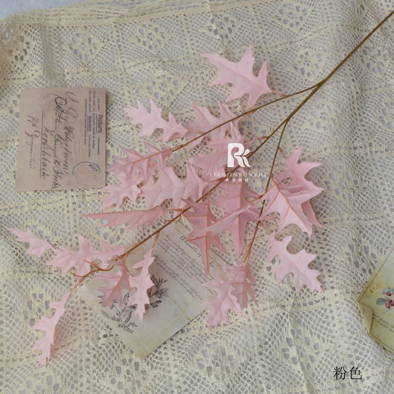 Small Maple Leaf Coral Leaf Large Branch Retro Autumn Color Wedding Artificial Flower Leaf Material Wedding Hall Ceiling Decoration Background Road Guide