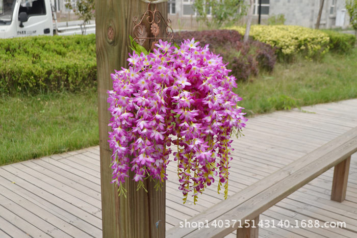 Wholesale Artificial Wisteria Lilac Wall Hanging the Flowers Fake Flower Wedding Decoration Flower Rattan Vine Silk Flower Ceiling Flowers