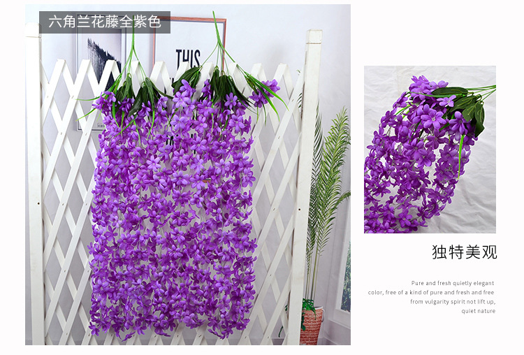 Wholesale Artificial Wisteria Lilac Wall Hanging the Flowers Fake Flower Wedding Decoration Flower Rattan Vine Silk Flower Ceiling Flowers