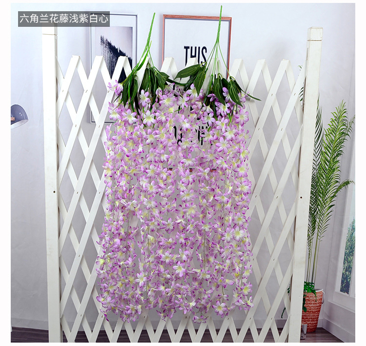 Wholesale Artificial Wisteria Lilac Wall Hanging the Flowers Fake Flower Wedding Decoration Flower Rattan Vine Silk Flower Ceiling Flowers